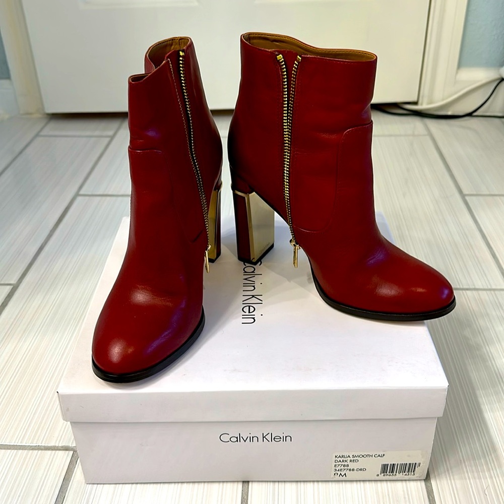 CK Dark Red Booties